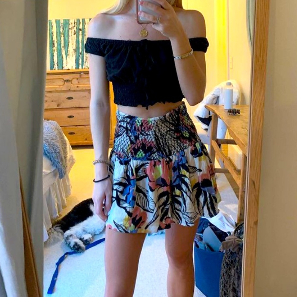 Free people ruched mini skirt